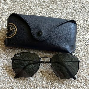 As Is Raybans Polarized Black Hexagon Sunglasses RB3548-N 54•21